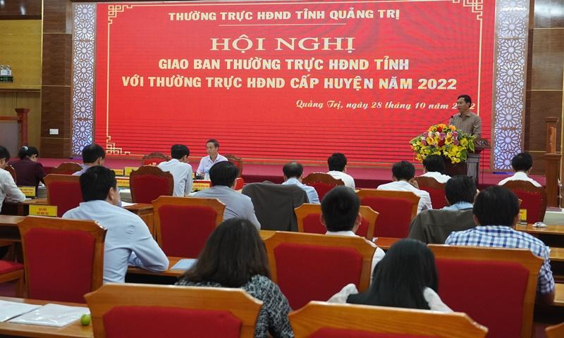 Hội nghị giao ban Thường trực HĐND tỉnh với Thường trực HĐND cấp huyện
